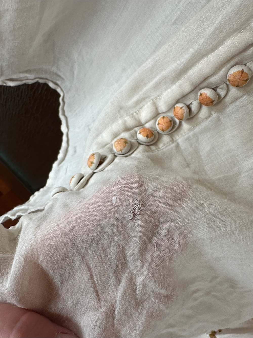 Kate Ford Noaea Blouse Cream Floral Peasant Blouse size US 6-8 - Picture 12 of 12